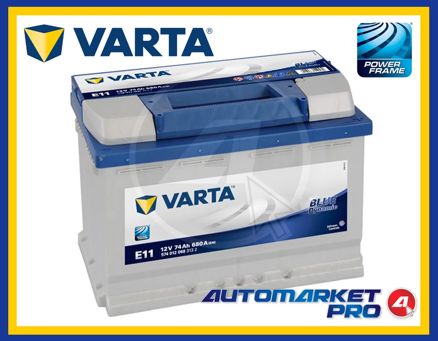 Batterie pour Voiture VARTA E11 12 V 74 Ah Ampère 680A Fr Dynamic - Photo 1/1