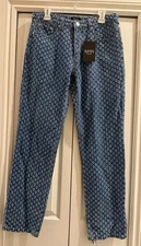 Men’s Boohoo Man Relaxed Fit Distressed Interest Jeans Mid Blue 32R $40