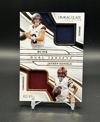 2025 Panini Immaculate Dual Jerseys Bo Nix Jayden Daniels IDJ-ND 42/49