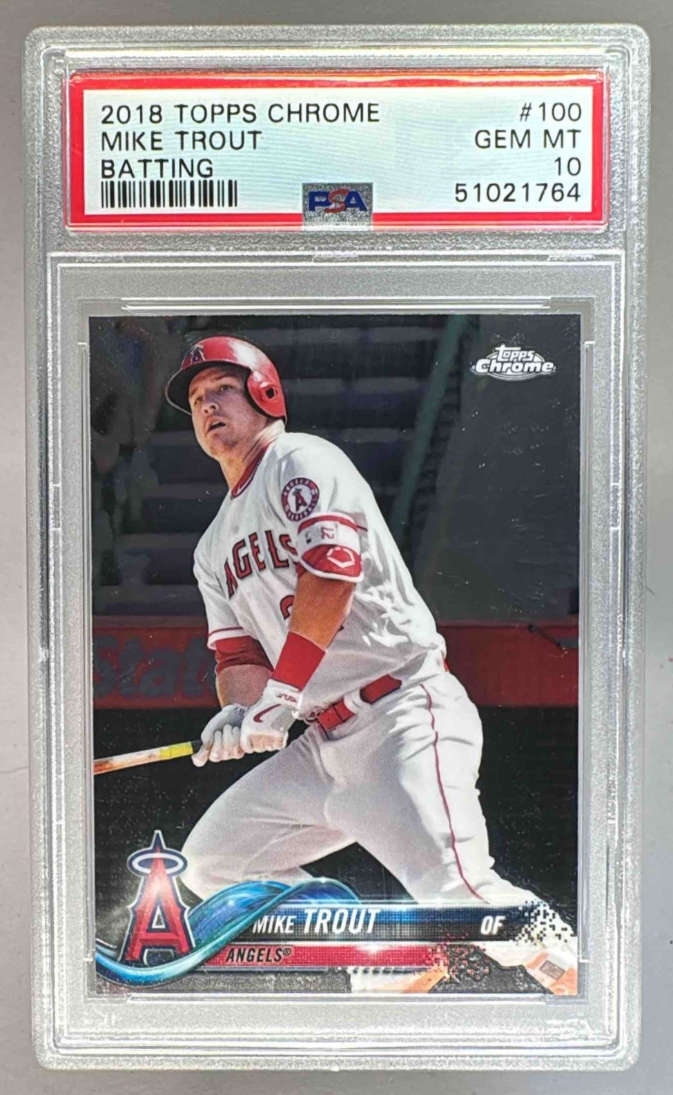 51021764 Mike Trout 2018 Topps Chrome #100 PSA 10
