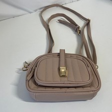 Primark Nude Pink Quilted Crossbody Bag Small Faux Leather Shoulder Camera Bag