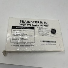 Brainstorm ID Inkjet PVC Cards 100 Pack- 30 Mil - 100 Cards White