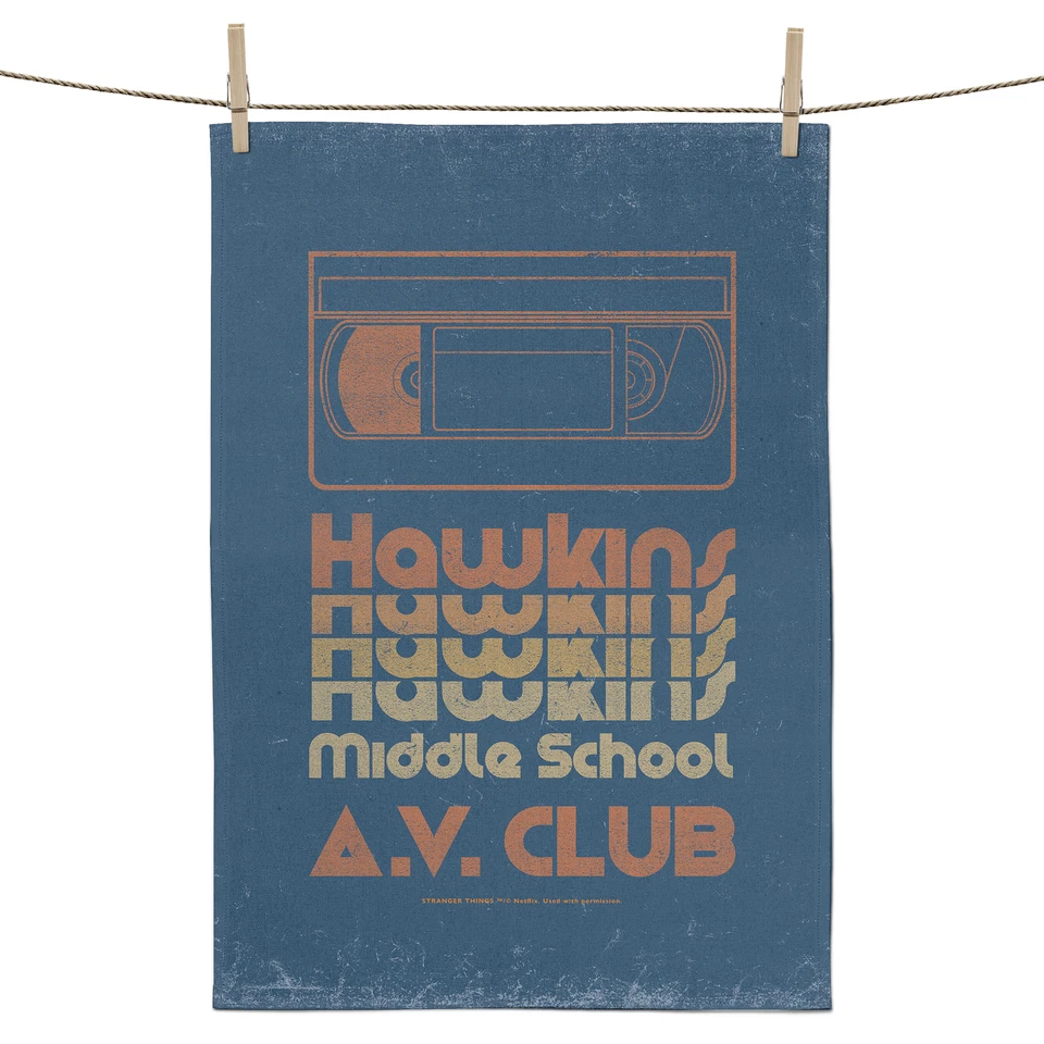 Stranger Things Hawkins A.V. Club Tea Towel
