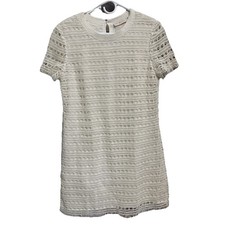 Tory Burch Dress Crochet Lace Lined Pencil Ivory Off White Small Petite