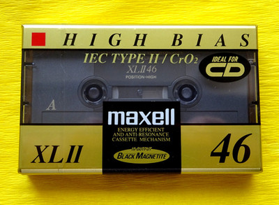 1x MAXELL XL II 46 Cassette Tape 1994-1995 + OVP + SEALED + Made in England +