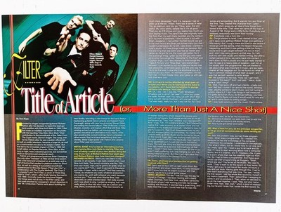 FILTER RICHARD PATRICK/GENO LENARDO INTERVIEW-2000 4PG MAGAZINE ARTICLE CLIPPING