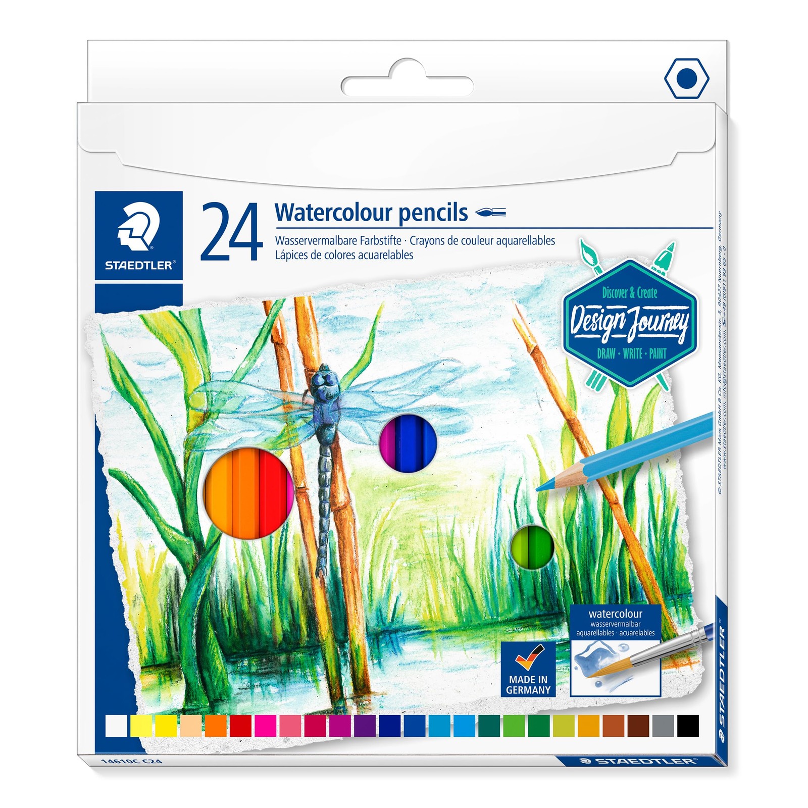 Crayons de couleur aquarellables anti-brisure pour détails fins et lavis artistiques