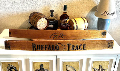 Buffalo Trace and Eagle Rare Bourbon Whiskey Barrel Stave Signs Gift - Set Of 2