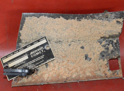 1964 Mercury Comet ID Tag  Body-71B Color-K Trim-16D DSO-17 Trans 53 OEM V-I-N