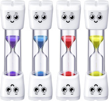 4 Pieces Toothbrush Timer for Kids 2 Minute Sand Timer Smile Pattern Tooth Brush
