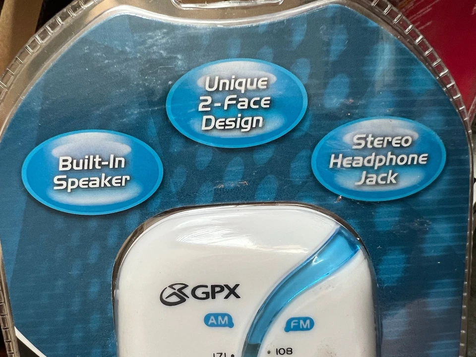 GPX Sport X AM FM Auto Scan Radio W/ Headphones R2805BLU Compact New Sealed - Image 3 of 4