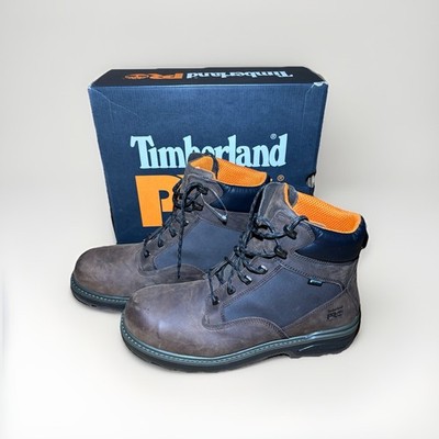 Timberland PRO Men's 6'' Brown Leather Size 14 Safety Toe WP Work Boots, #A121S