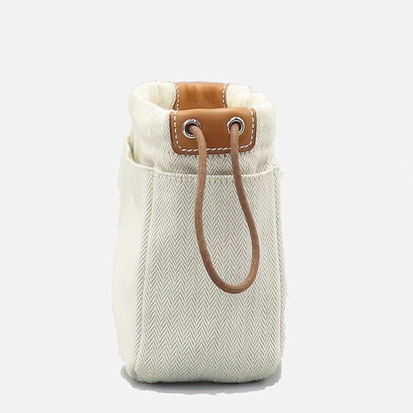 Hermes Poubri Mini Pouch Fabric Canvas Unisex