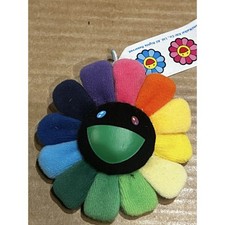 Takashi Murakami Kaikai Kiki Black Rainbow Flower Plush Pin Brand New