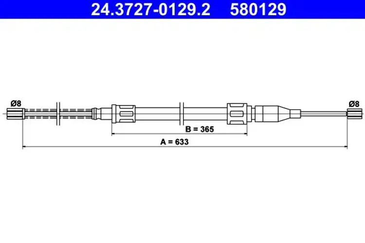 Handbrake cable 24.3727-0129.2 ATE for VW DERBY POLO II POLO Coupe POLO CLASSIC