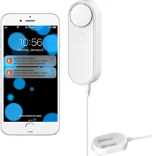 Multifunctional Wifi Water Leak Detector, 6.5Ft Split Drip/Leak Detection Cable,