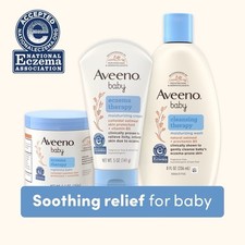 Aveeno Baby Eczema 3 Piece Care Kit - Wash, Moisturizing Cream,  Nighttime Balm