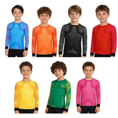 Jungs Tops Trainieren Sweatshirt Tee T-Shirt Langarm Kostüm Rennen Übung Sport - Bild 1 von 3