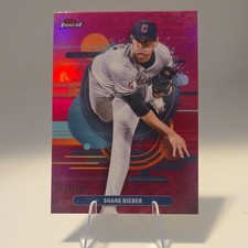 2025 Topps Finest Shane Bieber #179 Magenta Refractor /300 Uncommon Guardians