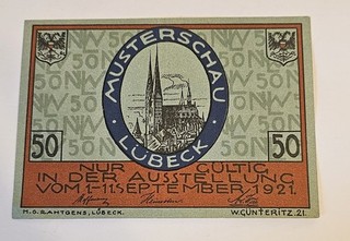 1921 Lubeck Germany Notgeld Bank Note #33310