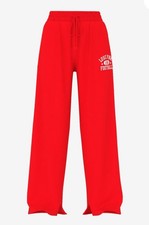 PINK VICTORIA'S SECRET FLEECE BOYFRIEND WIDE LEG SWEATPANTS size XL LONG