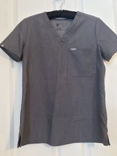 Figs Women  s Catarina V-Neck Top in Medium Grey. Technical Collection. Sz XS