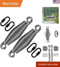 Rustproof Conical Hammock Springs with Locking Carabiners - 400 lbs Safety