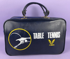 Borsa sportiva vera vintage c1970 80 vecchio negozio stock Mileta TABLE TENNIS Holdall