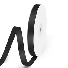 3/8 x 50 Yards Black Satin Ribbon, Silk, Spool, Gift Wrapping, Crafts, Sewing