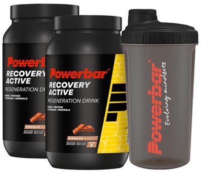 Powerbar RecoveryActive Drink 2x1,21kg Dose Schoko + Mix Shaker