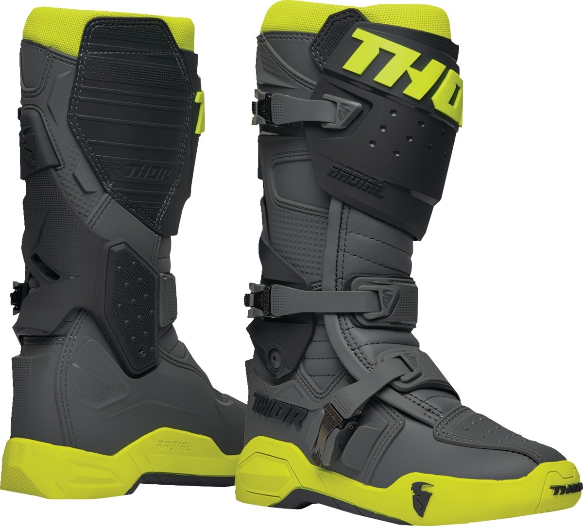 Thor Radial MX Boots Gray&sol;Fluorescent Yellow Size 11 3410-2749