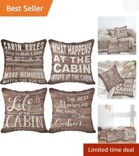 Elegant Vintage Cabin Throw Pillow Covers, 18"x18" - Perfect for Home Decor