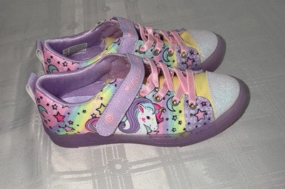 Light Up Twinkle Toes Girls Unicorn Glitter Rainbow Sneakers Multicolor US 2.5