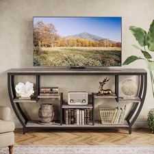 TV Stand for Televisions up to 80 Inches Entertainment Center w/ Storage Shelves