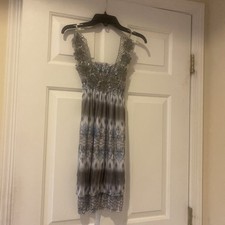 Sports girl Mini Sundress Women Sz S Bohemian Flower Sleeveless  Sequin Juniors