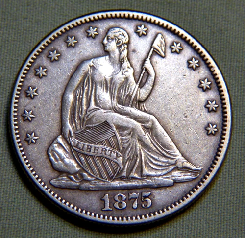 1875 United States Silver Seated Liberty Half Dollar - EF / XF - Lot 1615