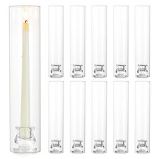 Glass Hurricane Candle Holder: 12" Tall Candlestick Holder Bulk with Cylinder...