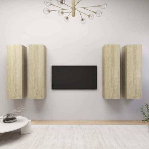 vidaXL TV Cabinets 4 pcs Sonoma Oak 30.5x30x110 cm Engineered Wood Durable
