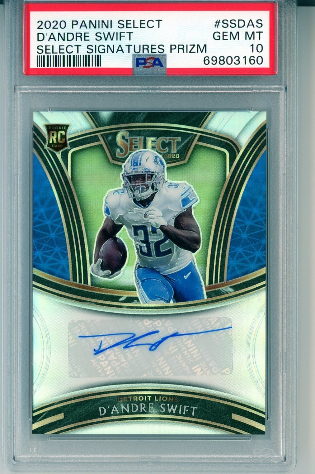 D'Andre Swift Panini Select Select Signatures Prizm #SSDAS Base