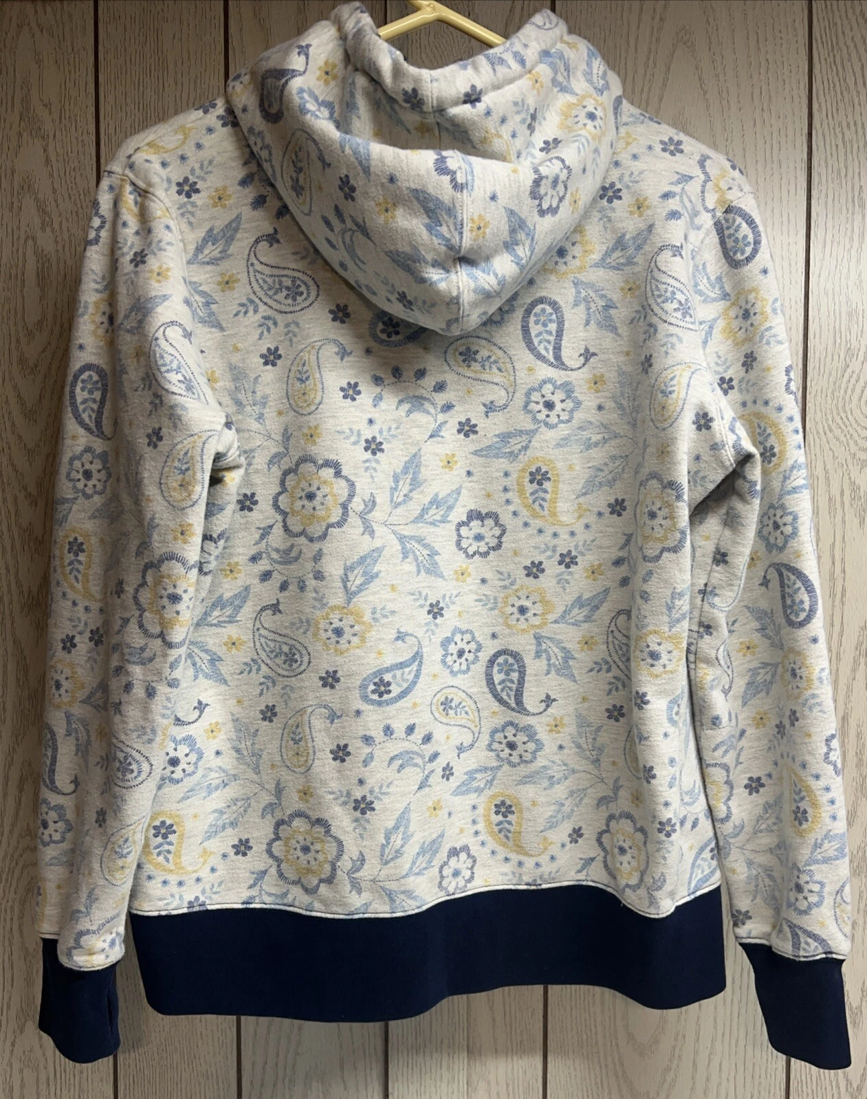 OFF WHITE FELPA CON CAPPUCCIO HOOEY DONNA PANNA PAISLEY Large Preloved