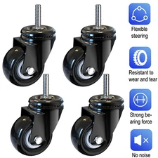 2'' Heavy Duty Office Chair Casters Safe & Mute Swivel Replacement Rubber Caster