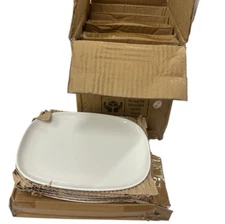 24 DeSter Extra Large Rectangular Ceramic Plates 7" x 9" White