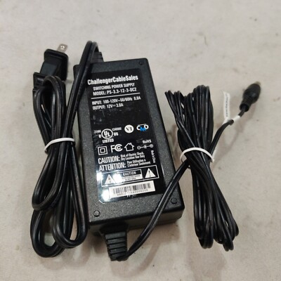 Challenger Cable Sales Spectrum STB 100 or 200 Power Supply PS-3.3-12-3-DC2
