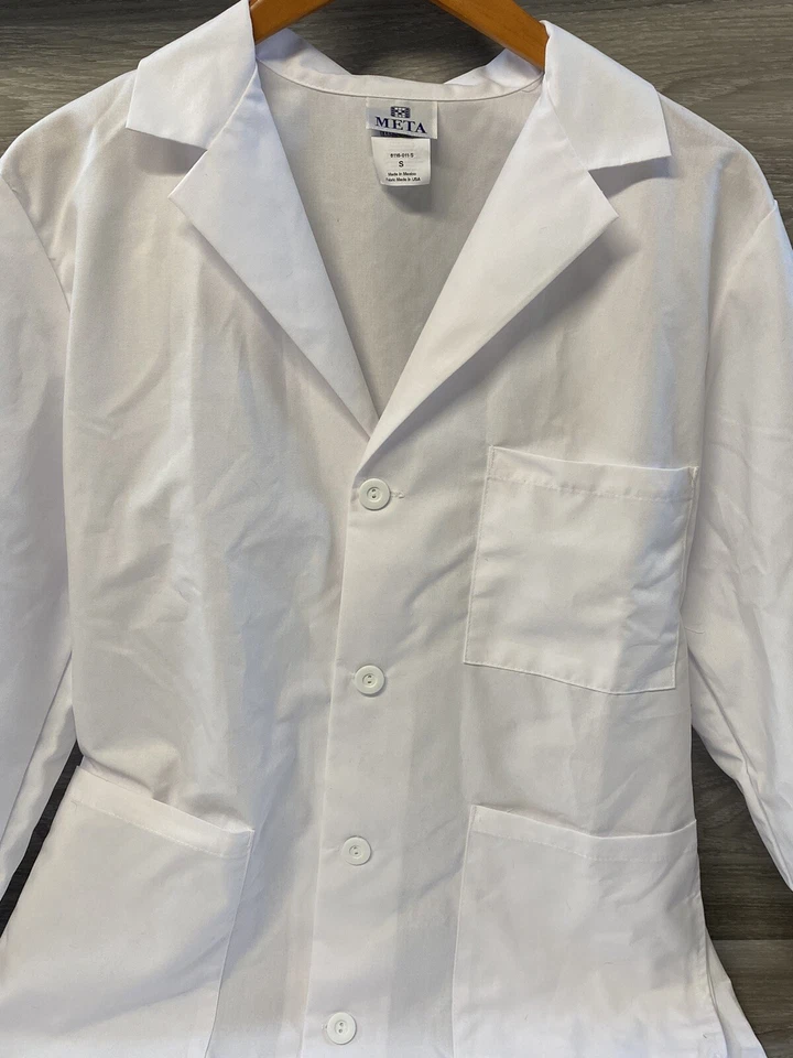 Meta Lab Coat White Unisex Size S 42x36 New  - Image 2 of 4