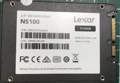 Lexar NS100 2.5” 512GB (6Gb/s) SSD Solid State Drive LNS100