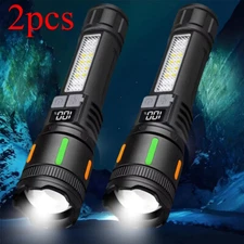 2pc 99000000 Lumens Super Bright LED USB Flashlight Rechargeable Work Light