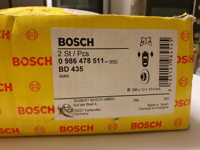 BOSCH Bremsscheiben BMW 3er E36, 3er Compact 318i,  HINTEN Ø286x12x10,4mm massiv