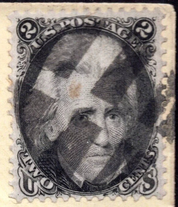 US 1861 SC. #73 TIED "BOSTON" IN RED EXCEPTIONALLY WELL CENTERED STAMP - Image 3 of 4
