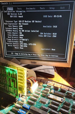 8 MHz XT Motherboard (Sony CXQ70108 V20 CPU + 640KB RAM + Integrated controller)