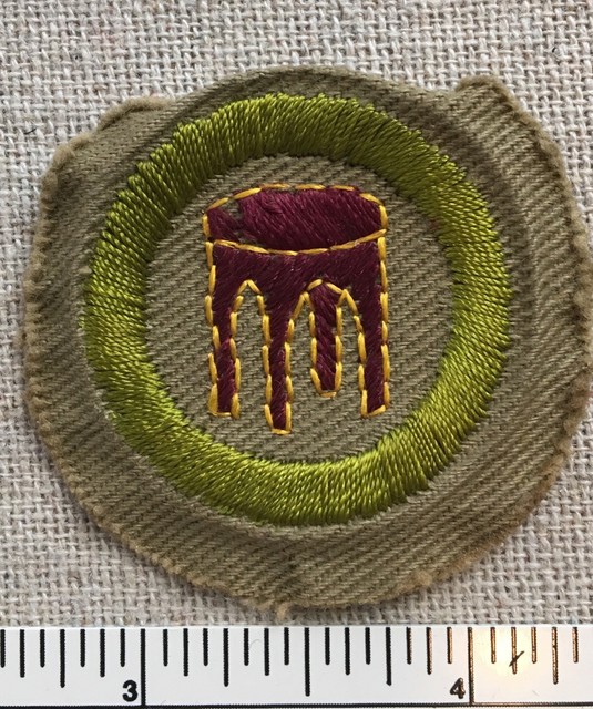 Vintage WOODWORK Boy Scout MERIT BADGE BSA Early Sash Patch Wood Work